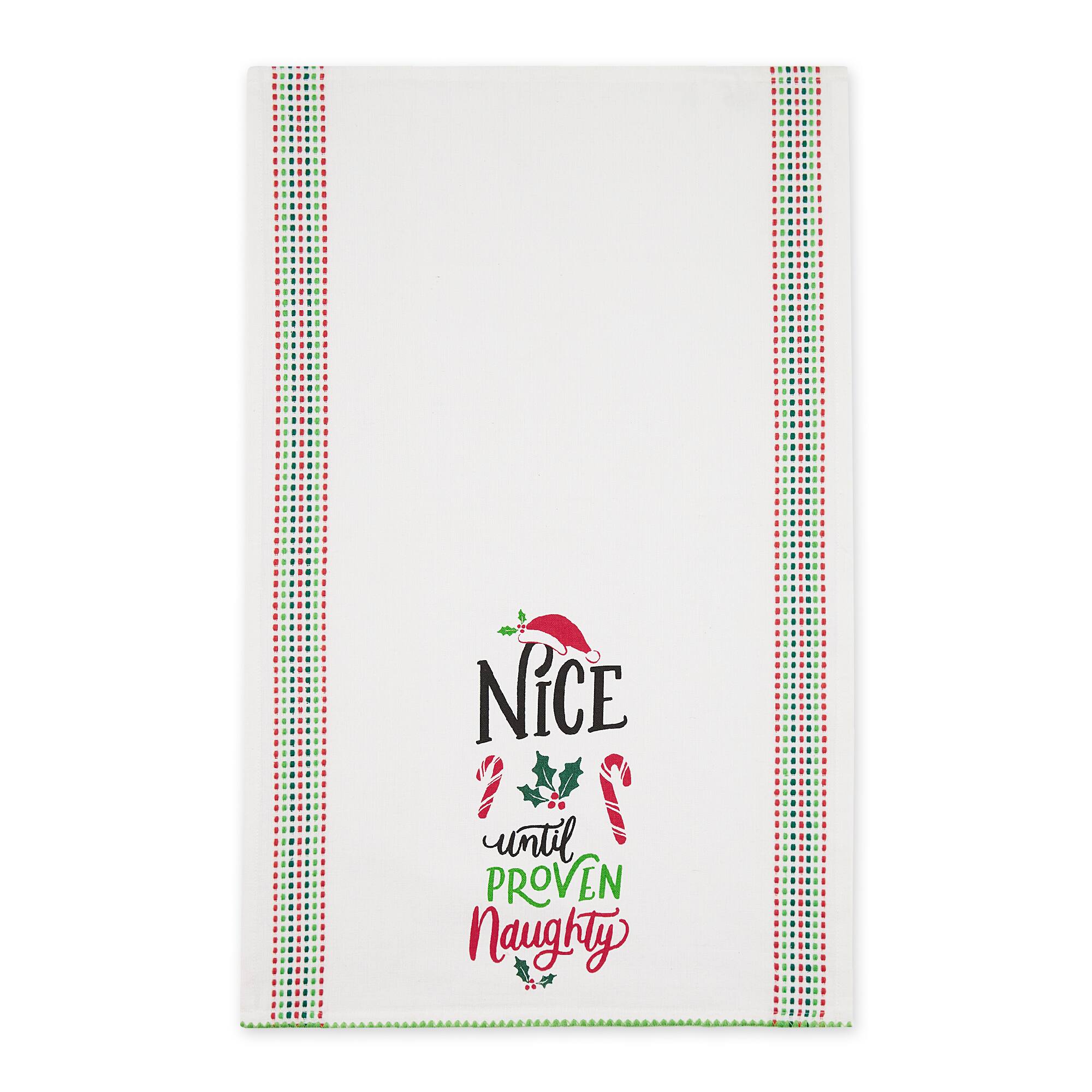 DII® Naughty Nice Printed Dishtowel Set